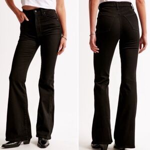 Abercrombie & Fitch The Flare Ultra‎ High Rise Black Bell Bottom Jeans Size 2L
